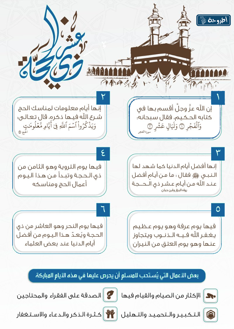 انفوجرافيك عن فضل العشر الاوائل من ذي الحجة